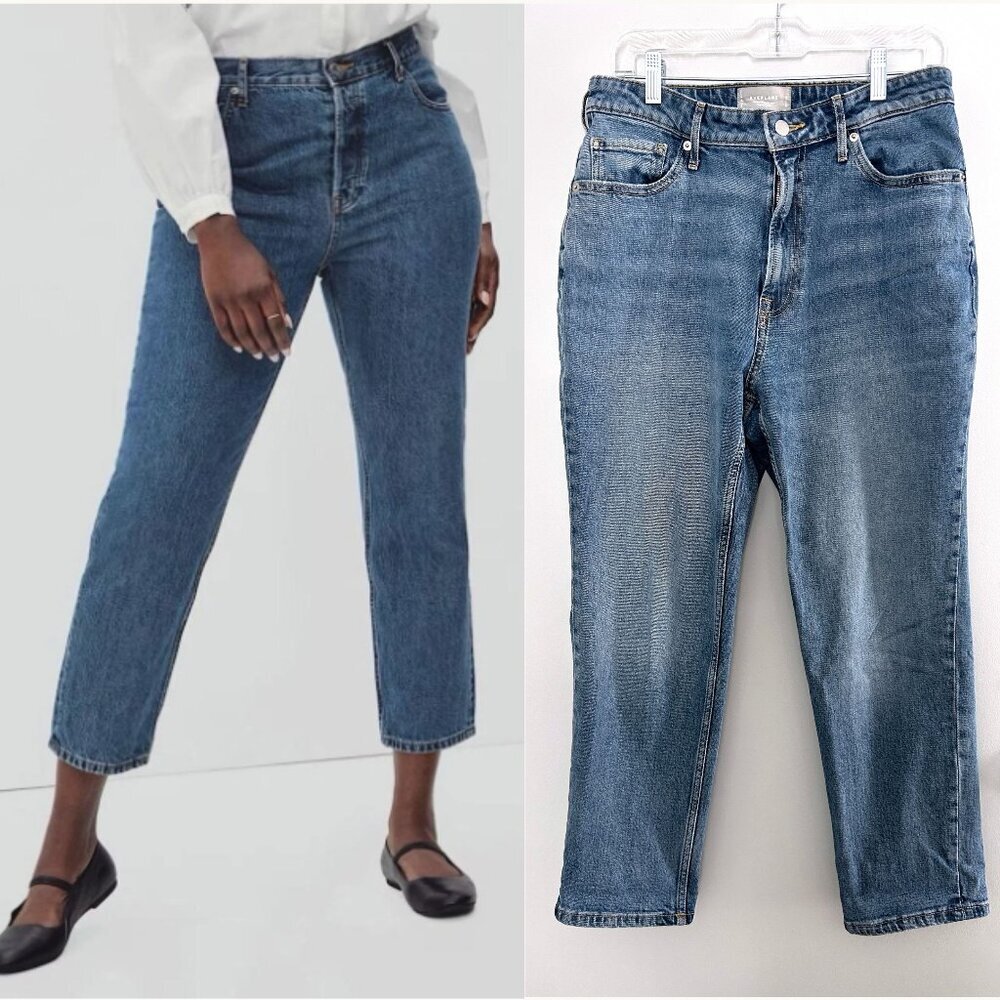 Everlane Curvy Cheeky Cropped Jeans 30 High Rise Straight Organic Cotton Denim